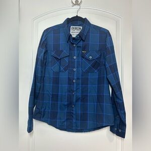 DIXXON Blue Plaid Casual Button-Down Shirt